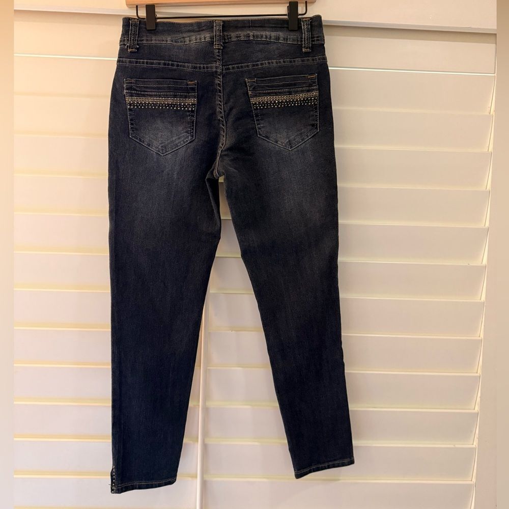 Classic Dark Wash Embellished Jeans - Picture 7 of 9